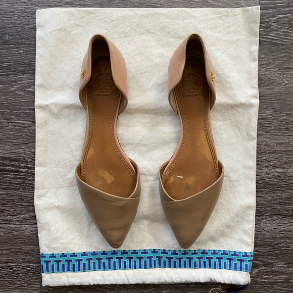 Tory Burch Vic Flat Sz7.5 Clay Beige/Beige Pink - Picture 4 of 8